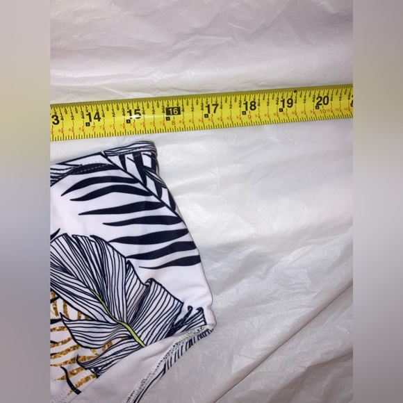 SHEIN Women’s Tropical Palm Tree black green yellow print XL Bikini Bottom NWOT - Picture 6 of 8